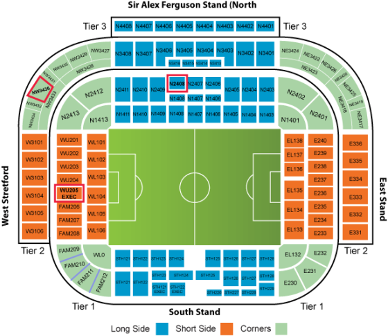 Old Trafford Seating Plan - best seats, away end and Stretford End